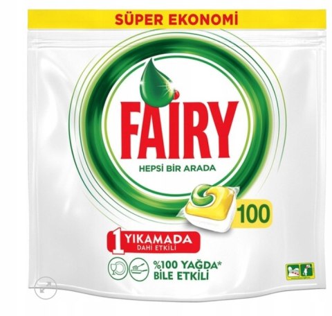 Kapsułki Tabletki do Zmywarki Fairy Original All in One Lemon 100 sztuk Kapsułki Tabletki do Zmywarki Fairy Original All in One Lemon 100 sztuk
