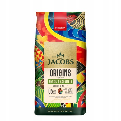 Kawa ziarnista mieszana Jacobs Origins Fusion Brazil & Colombia 1000 g Kawa ziarnista mieszana Jacobs Origins Fusion Brazil & Colombia 1000 g