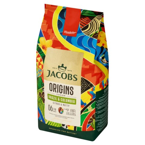 Kawa ziarnista mieszana Jacobs Origins Fusion Brazil & Colombia 1000 g Kawa ziarnista mieszana Jacobs Origins Fusion Brazil & Colombia 1000 g