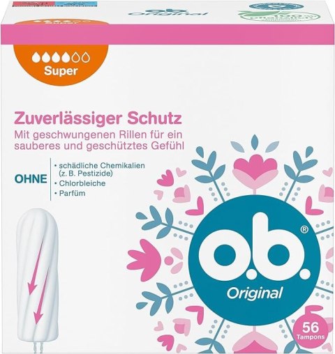OB Tampony Original Super 56 sztuk O.B. 56 szt Tampony Higieniczne 56szt OB Tampony Original Super 56 sztuk O.B. 56 szt Tampony Higieniczne 56szt