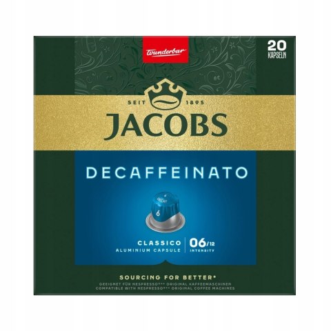 Kapsułki do Nespresso Jacobs Lungo Decaffeinato 20 sztuk BEZKOFEINOWA Kapsułki do Nespresso Jacobs Lungo Decaffeinato 20 sztuk BEZKOFEINOWA