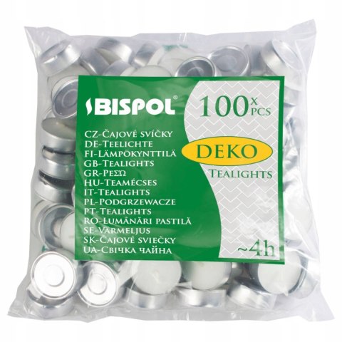ŚWIECE tealighty 100szt 4h BISPOL Aura DEKO PODGRZEWACZ ŚWIECE tealighty 100szt 4h BISPOL Aura DEKO PODGRZEWACZ