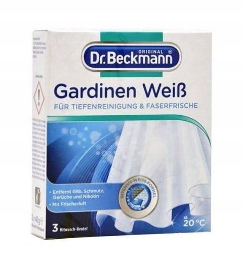 Dr Beckmann Proszek Saszetki do Wybielania Firanek z Formułą Bieli 3x 40g Dr Beckmann Proszek Saszetki do Wybielania Firanek z Formułą Bieli 3x 40g