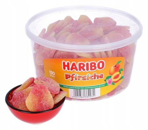 Haribo Pfirsiche Żelki Brzoskwiniowe W cukrze 150 sztuk 1350g Owocowe DE Haribo Pfirsiche Żelki Brzoskwiniowe W cukrze 150 sztuk 1350g Owocowe DE