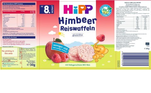 HiPP BIO Malinowe wafelki ryżowe po 7 miesiącu 30g HiPP BIO Malinowe wafelki ryżowe po 7 miesiącu 30g