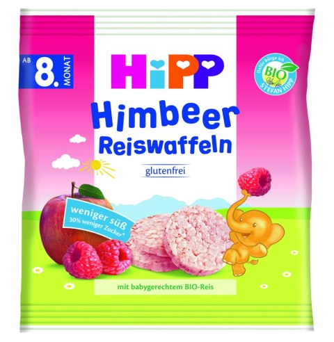 HiPP BIO Malinowe wafelki ryżowe po 7 miesiącu 30g HiPP BIO Malinowe wafelki ryżowe po 7 miesiącu 30g