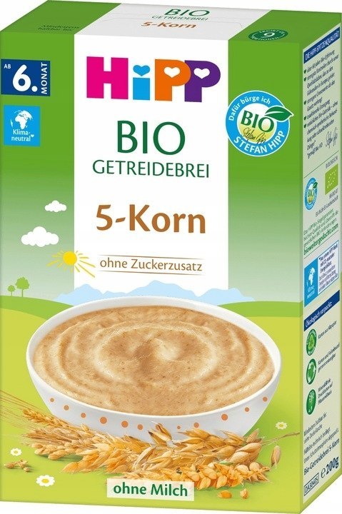 Hipp Bio bezmleczna Kaszka 5 Zbóż Ziaren 6m 200g Hipp Bio bezmleczna Kaszka 5 Zbóż Ziaren 6m 200g