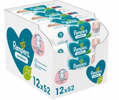 Pampers Chusteczki Sensitive 12x52 szt. Pampers Chusteczki Sensitive 12x52 szt.
