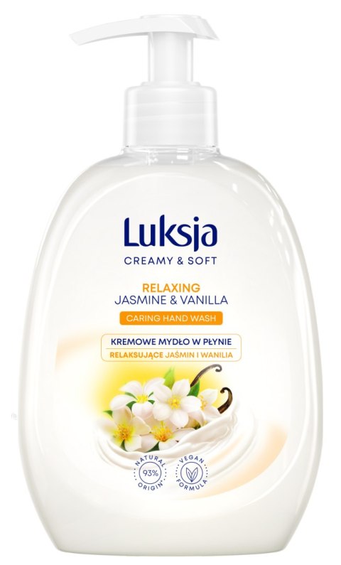 Luksja Creamy & Soft Kremowe Mydło w płynie Jaśmin i Wanilia 500ml Luksja Creamy & Soft Kremowe Mydło w płynie Jaśmin i Wanilia 500ml