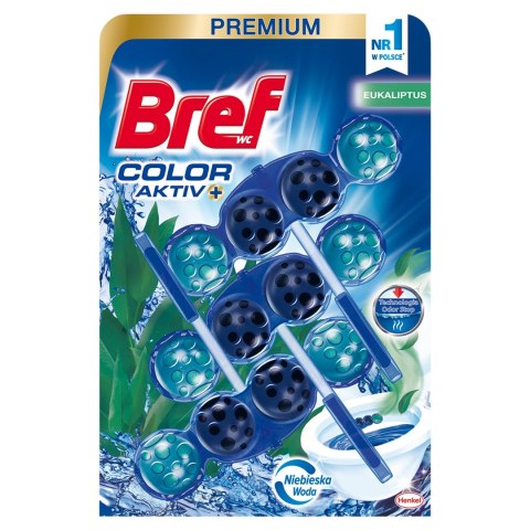 Bref Color Aktiv zawieszka WC Eukaliptus 3x50g Bref Color Aktiv zawieszka WC Eukaliptus 3x50g