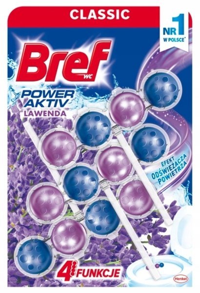 Bref Color Aktiv zawieszka WC Lawenda 3x50g Bref Color Aktiv zawieszka WC Lawenda 3x50g