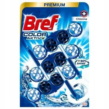 Bref Color Aktiv zawieszka WC barwiąca Chlor 3x50g Bref Color Aktiv zawieszka WC barwiąca Chlor 3x50g