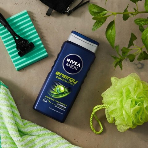 NIVEA MEN Żel płyn pod prysznic męski Energy 500ml NIVEA MEN Żel płyn pod prysznic męski Energy 500ml