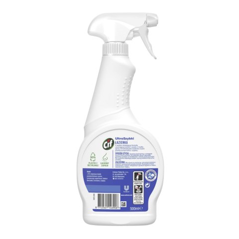 CIF ŁAZIENKA ULTRASZYBKI DO CZYSZCZENIA 500ML CIF ŁAZIENKA ULTRASZYBKI DO CZYSZCZENIA 500ML