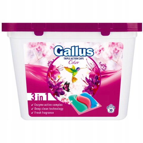 Gallus Color Triple Action Kapsułki do Prania 3w1 30szt Gallus Color Triple Action Kapsułki do Prania 3w1 30szt