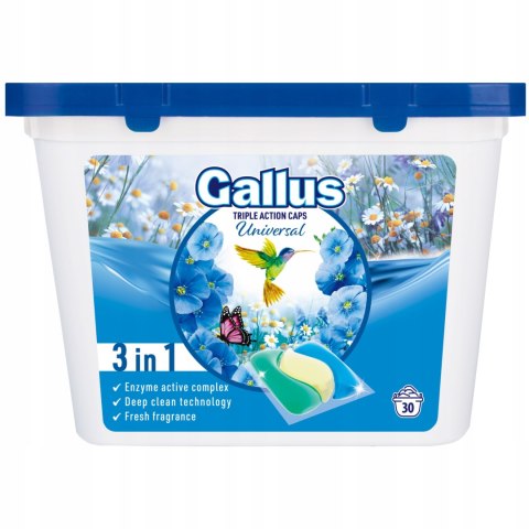 Gallus Triple Action Kapsułki do Prania Universal 3w1 30szt Gallus Triple Action Kapsułki do Prania Universal 3w1 30szt