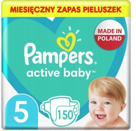 PAMPERS Pieluszki Active Baby 5 Junior 150 szt PAMPERS Pieluszki Active Baby 5 Junior 150 szt