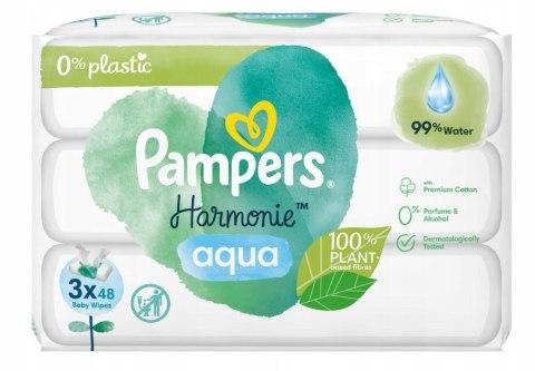 Pampers Harmonie Chusteczki nawilżane 3 x 48 szt. Pampers Harmonie Chusteczki nawilżane 3 x 48 szt.